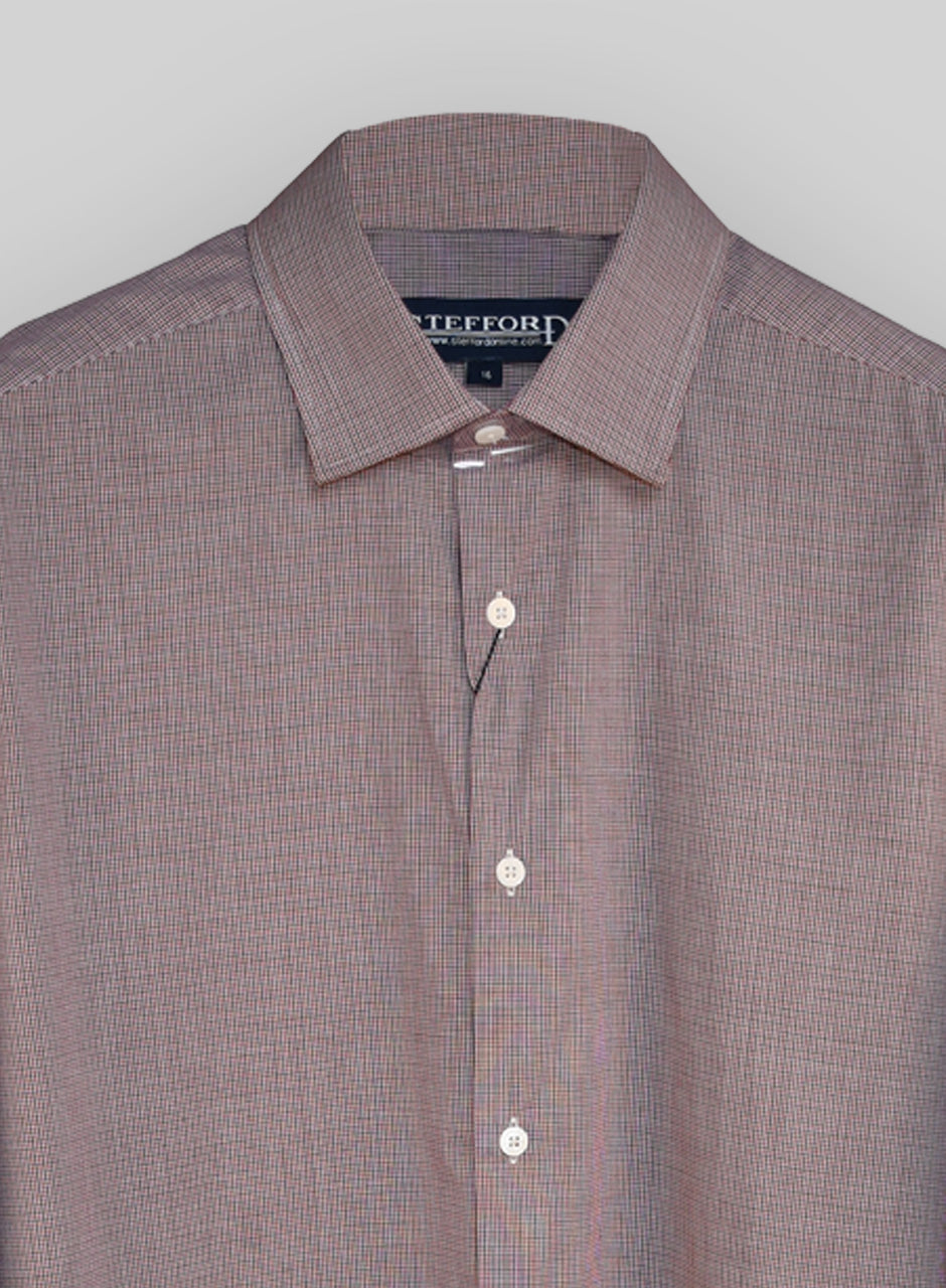 Men's Multi-Color Pin Check Formal Shirt: Vibrant Style on a Pink Base