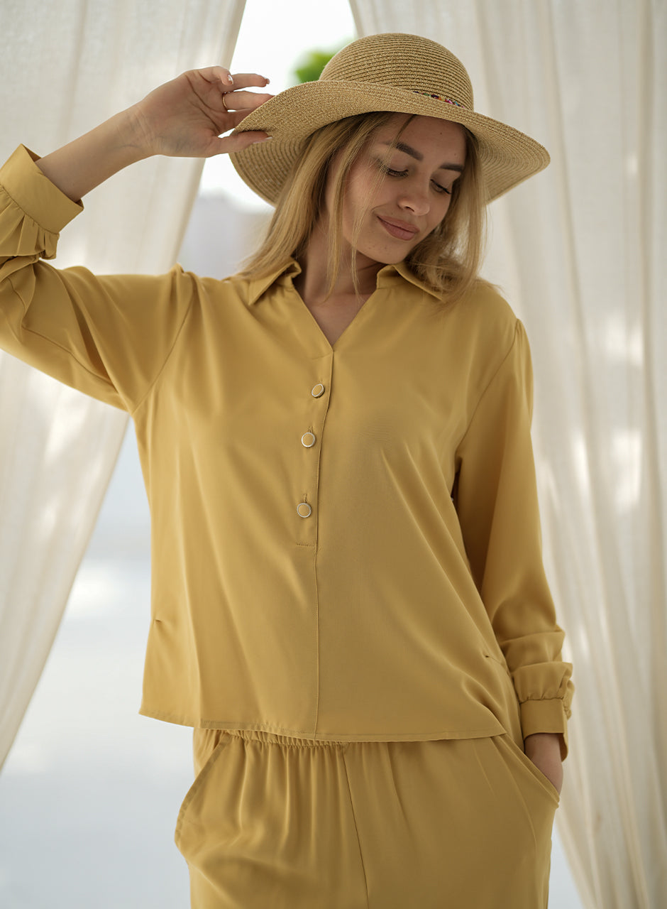 Vogue - Dark Cream Collar Co-ord