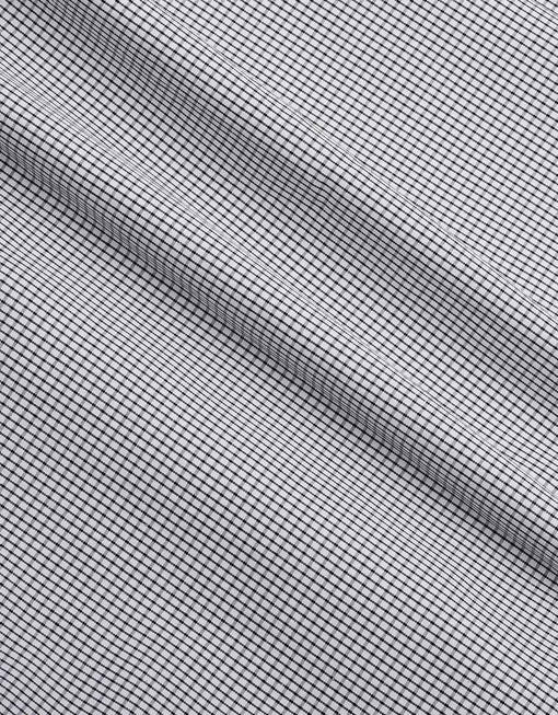 Grey Men’s Shirt with Black Square Pattern