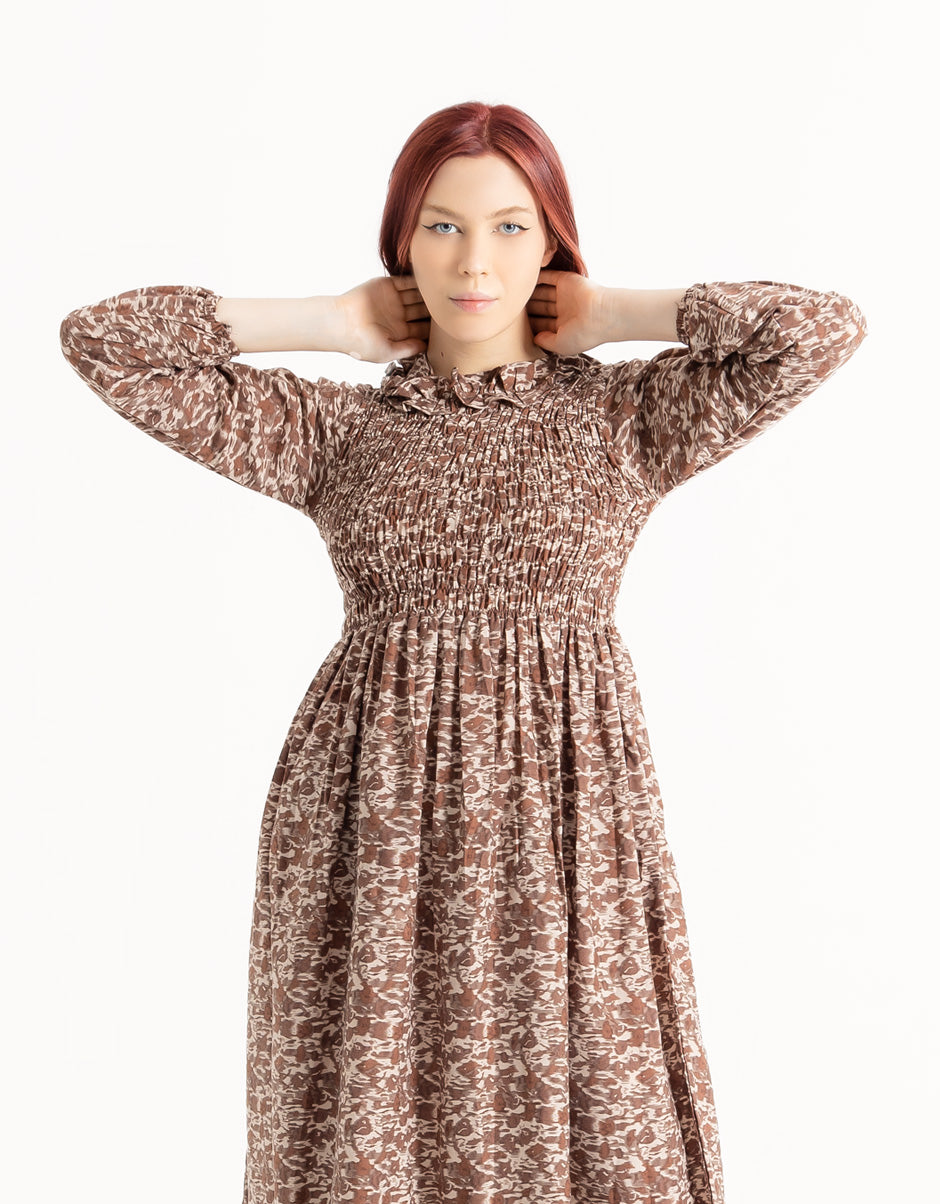 Leopard Print Tiered Frill Maxi