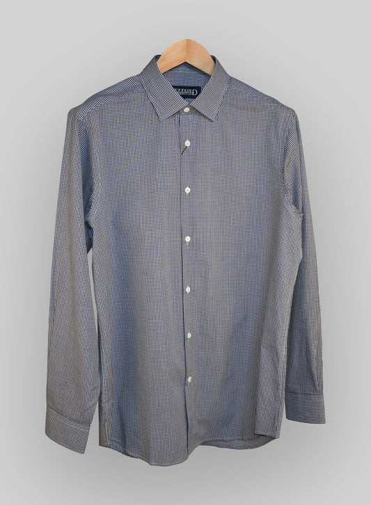 Blue Small Check Formal Shirt: Classic Style