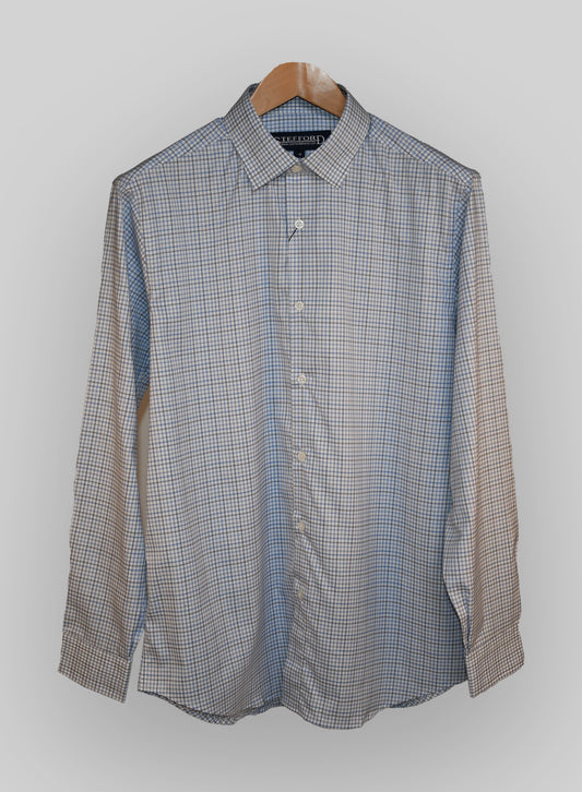 Blue and Grey Check on White Base - Timeless and Versatile Style