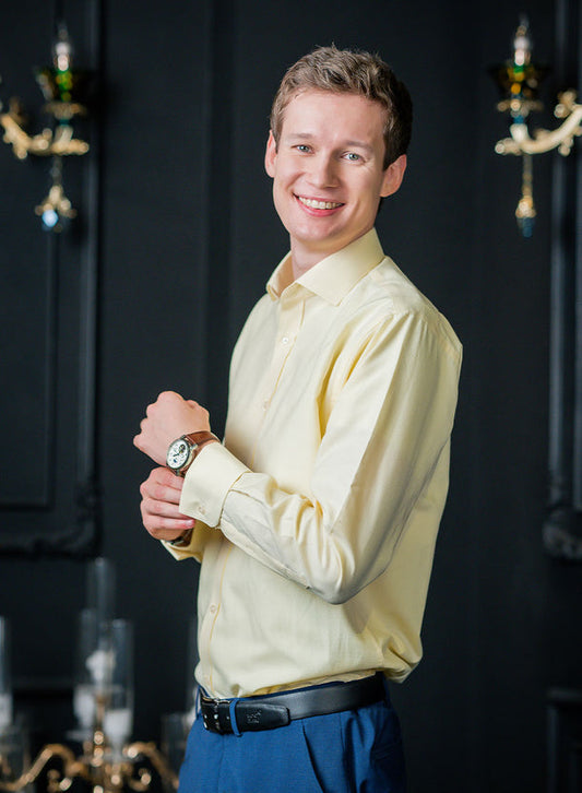 Light Yellow Business Shirt for Men