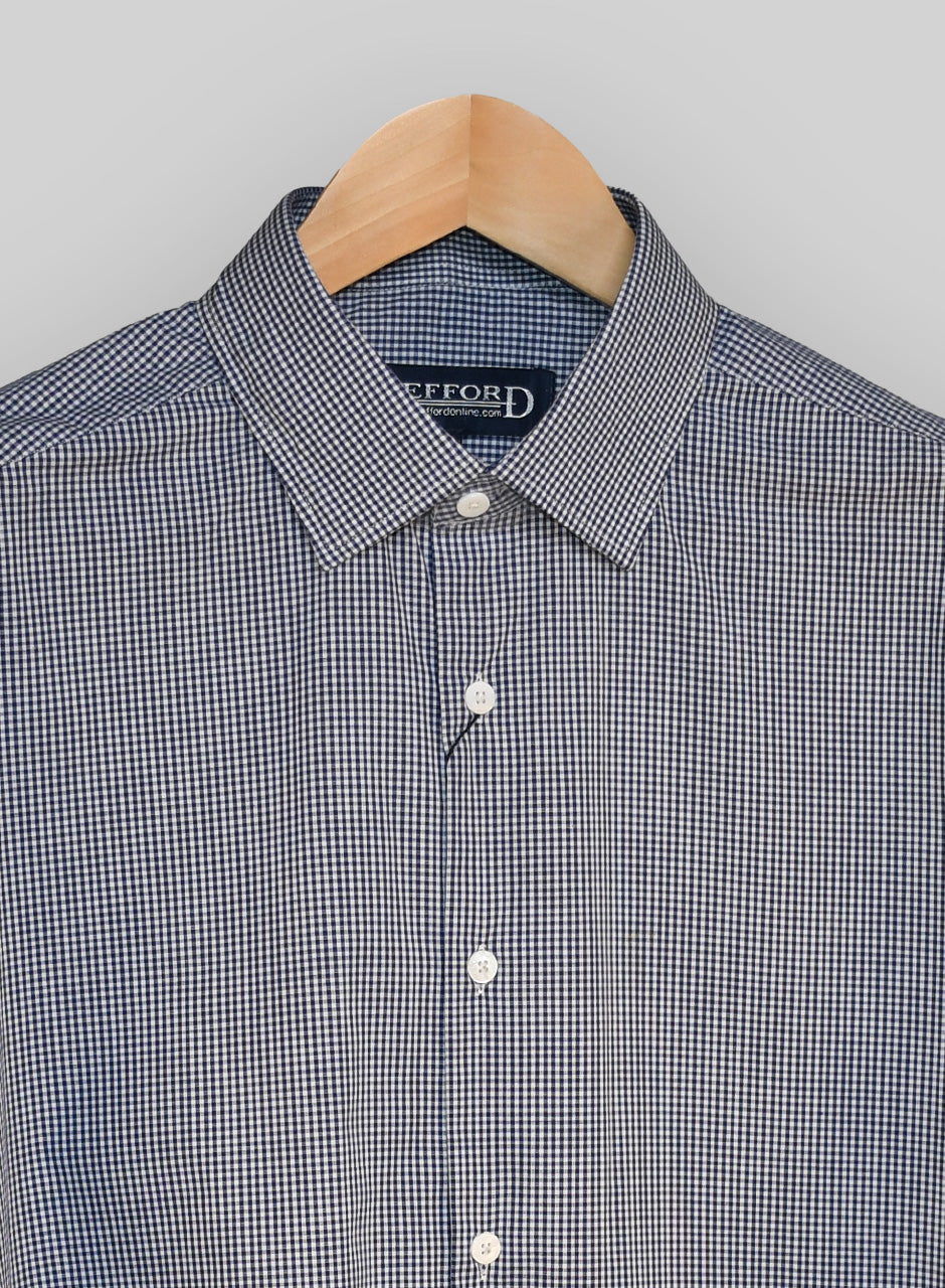 Blue Small Check Formal Shirt: Classic Style