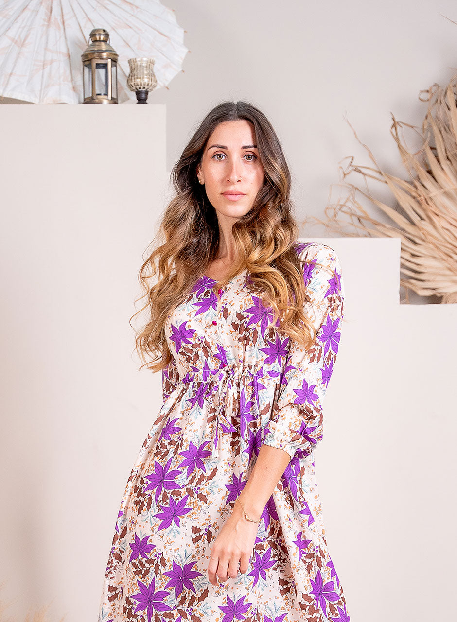 Purple Blossoms: Serene Maxi Dress