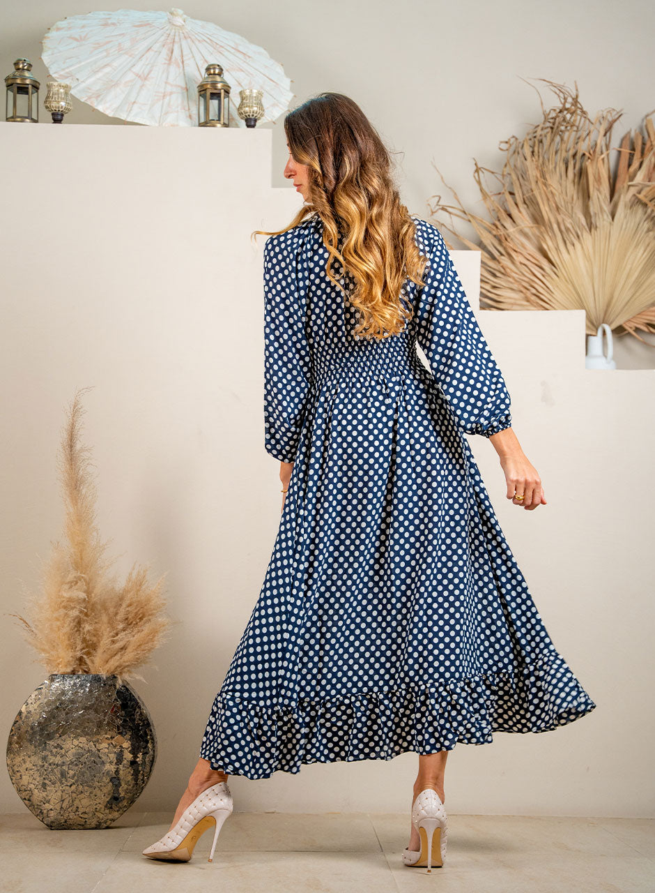 Charming Polka Dots Maxi Dress