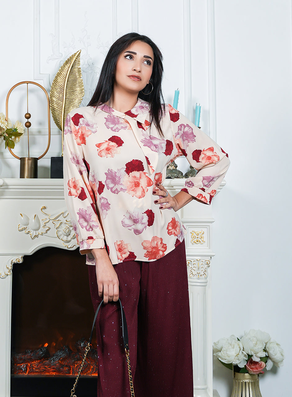 Petal pop - White Floral printed top