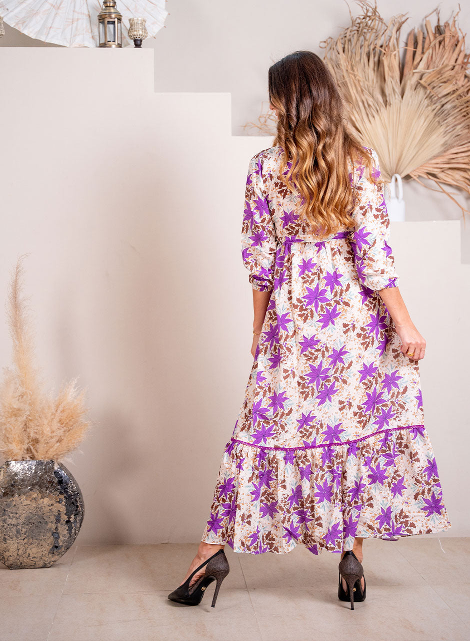 Purple Blossoms: Serene Maxi Dress