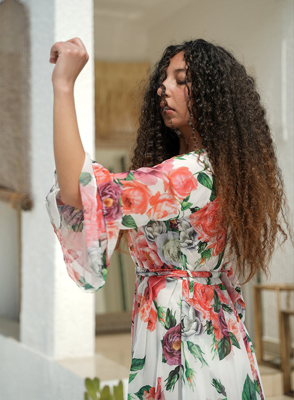 Ivory Blossom Long Maxi Dress