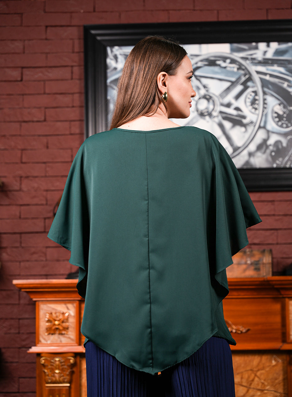 Emerald Poncho Top