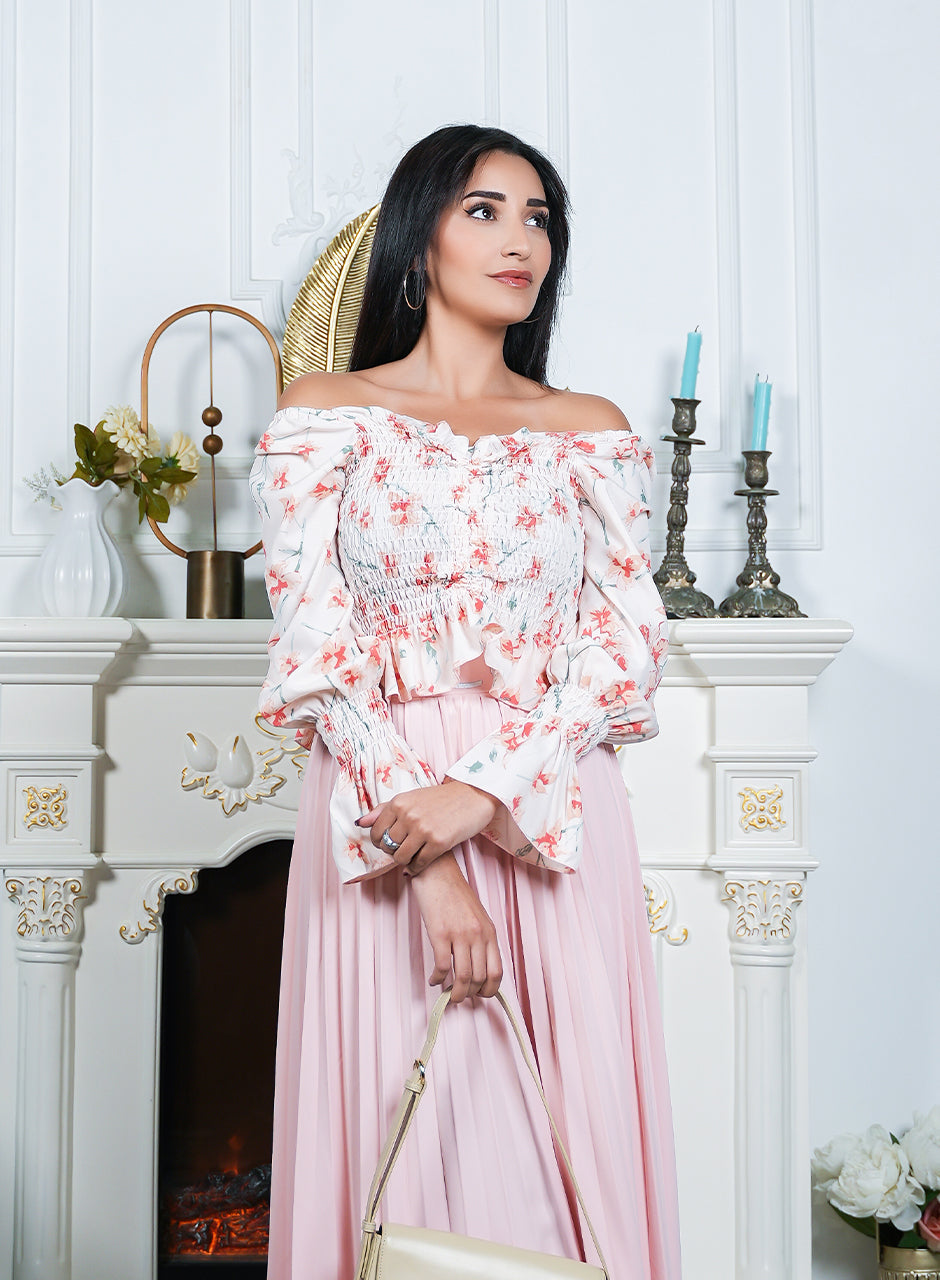 Bloom Burst – Pink Frilled Top