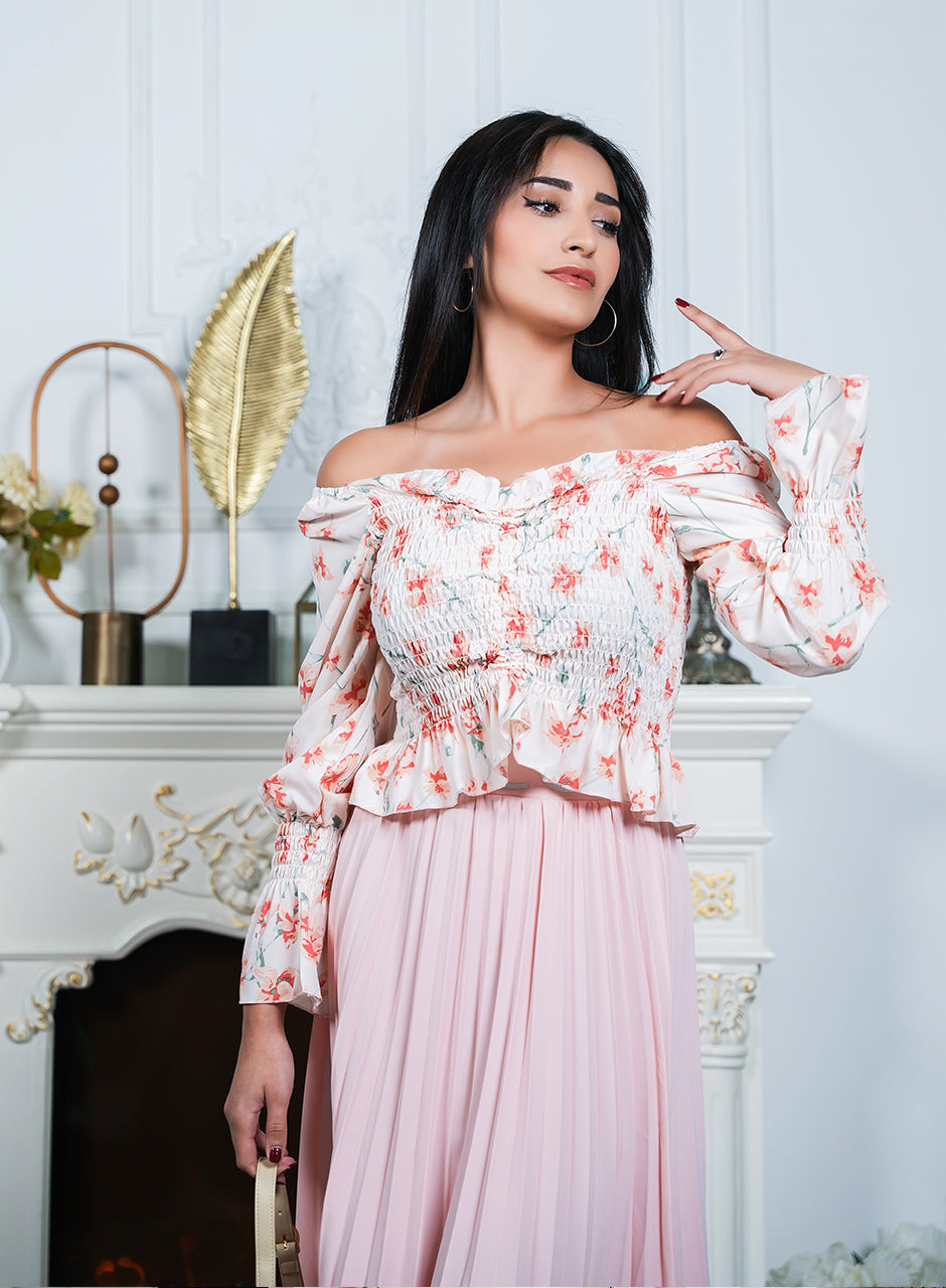 Bloom Burst – Pink Frilled Top