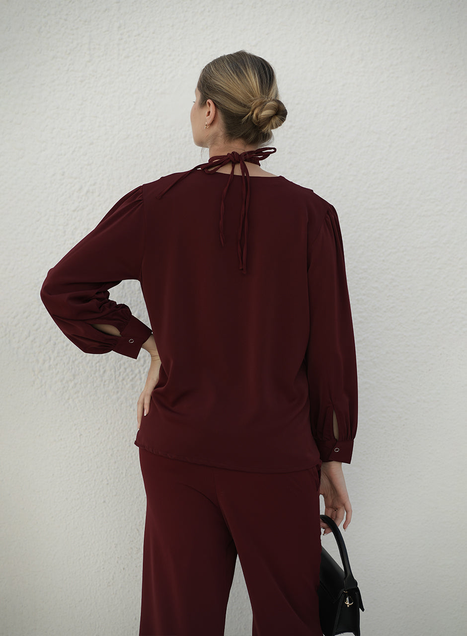 Scarlet - Red wine Collar Co-ord