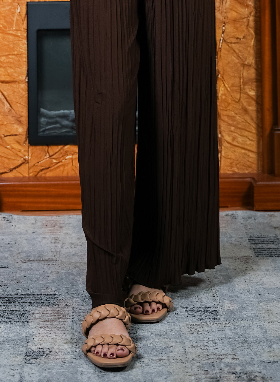 Brown Pleated Trousers