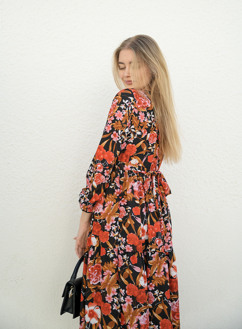 La Fleur - Midnight Floral Fantasy Long Maxi Dress