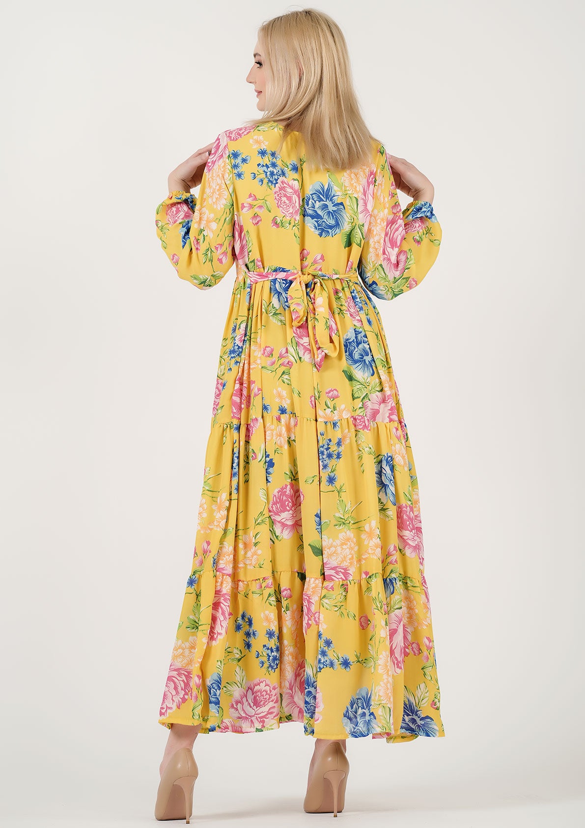 Sunshine Serenade Chiffon Maxi Dress