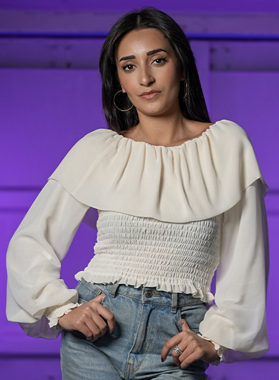 Cloud Nine Frilled White Top