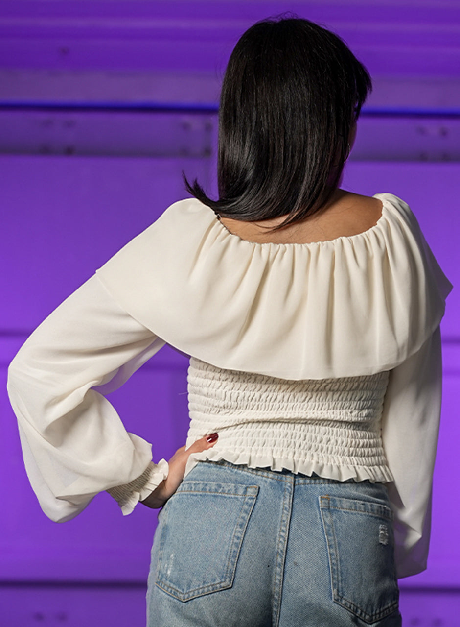 Cloud Nine Frilled White Top