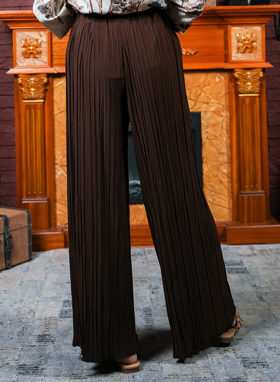 Brown Pleated Trousers