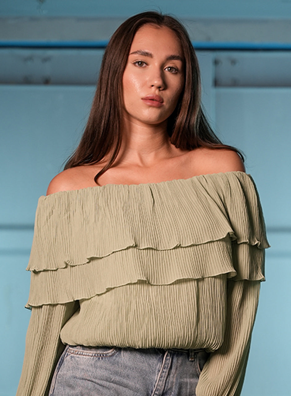 Sage Off-Shoulder Top