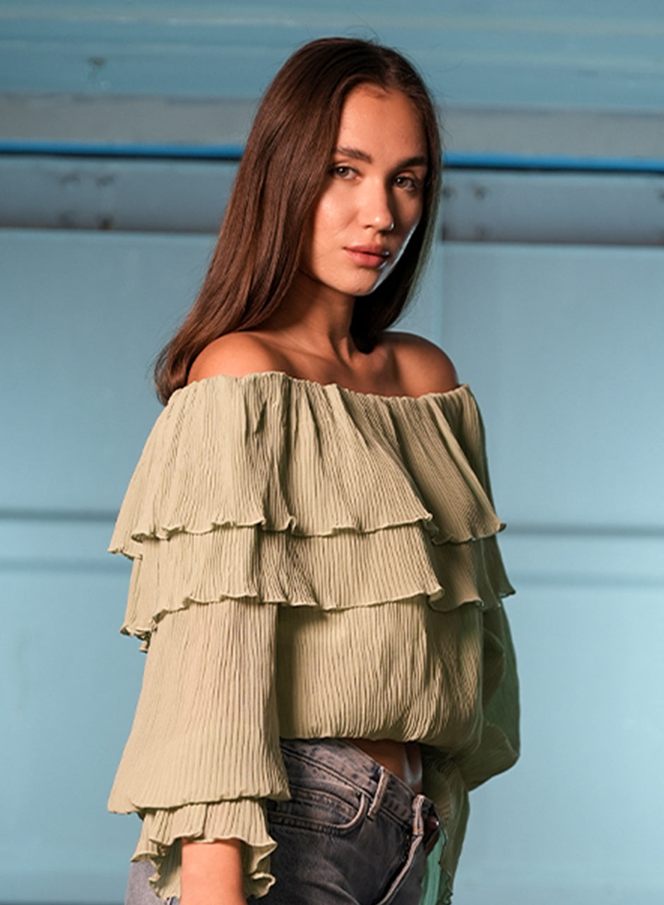 Sage Off-Shoulder Top