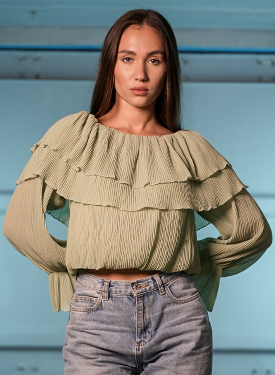 Sage Off-Shoulder Top