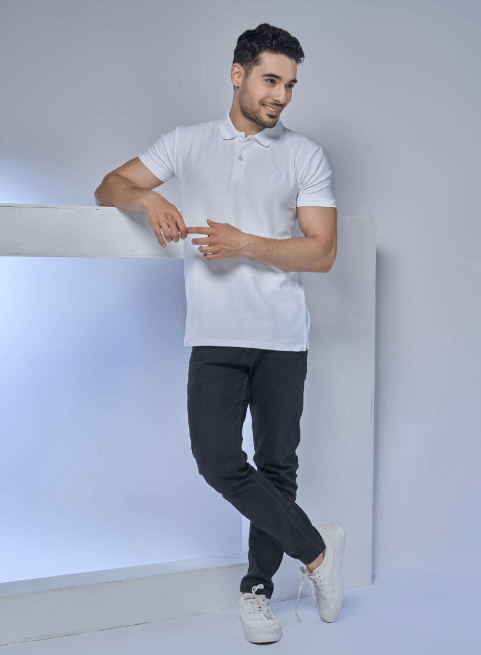 Lustrous Luminary: The White Polo Classic - COTTON MATTY