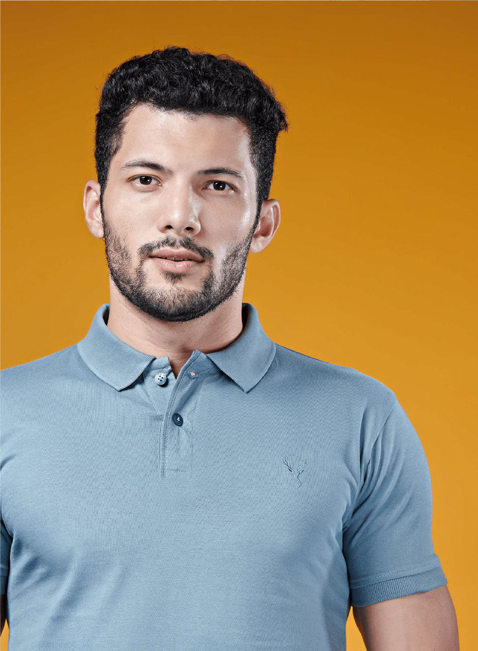 Sleek Surf Blue Polo: A Symphony of Style & Comfort - MZ BIO COTTON