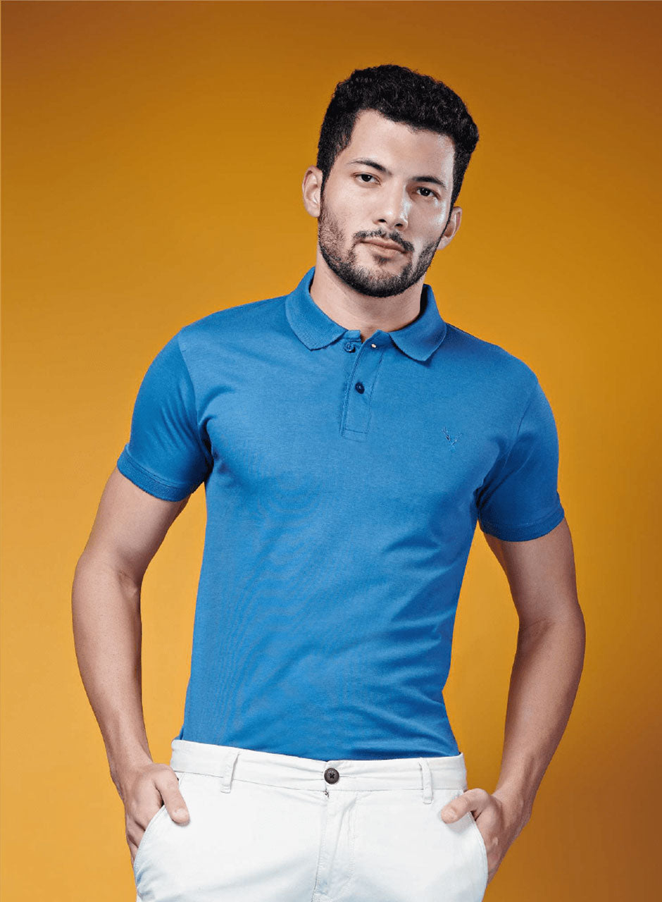 Skyline Elegance: The Air Blue Polo Masterpiece - BIO COTTON