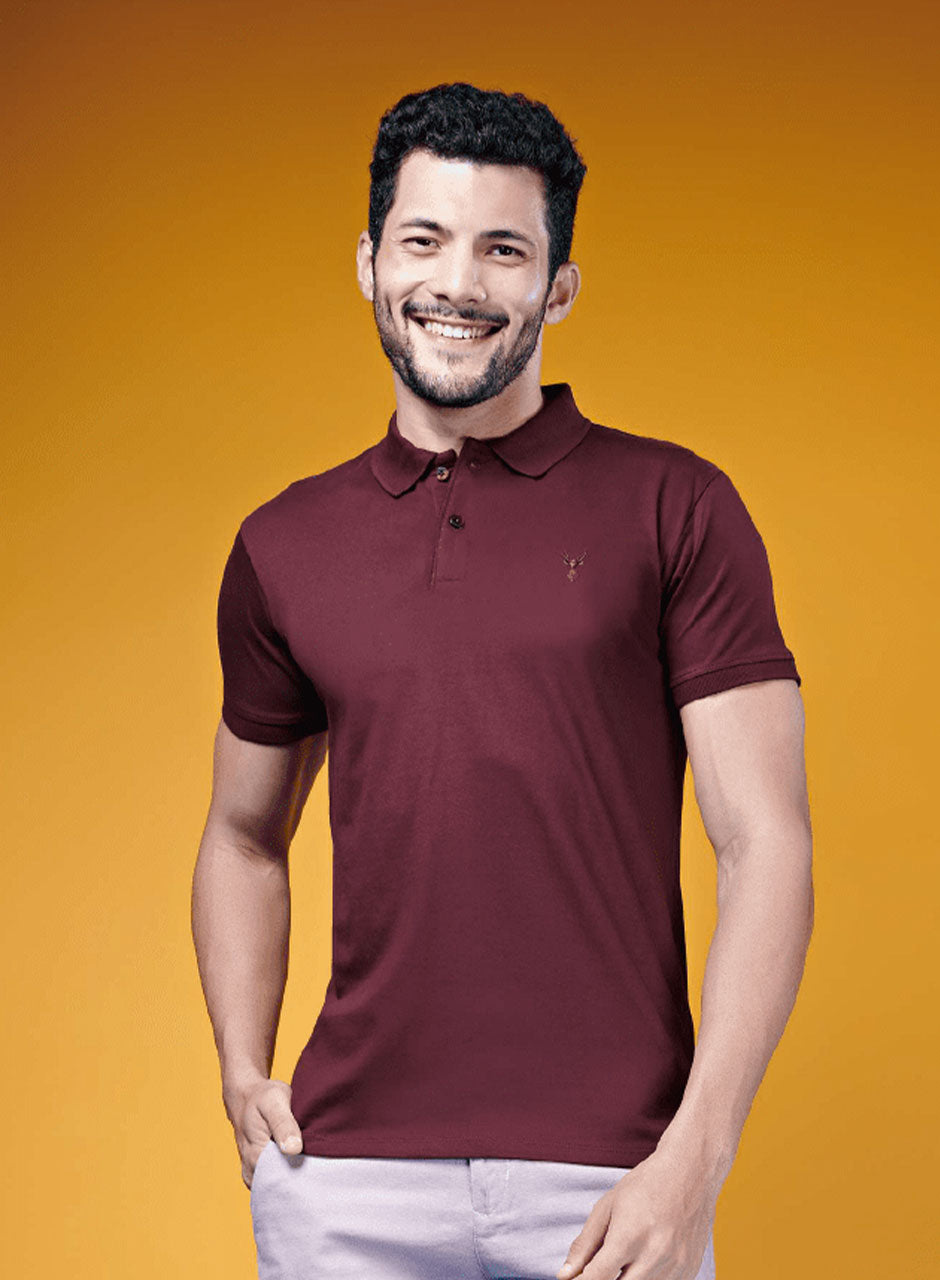 Maroon Majesty - A Polo That Speaks Volumes - MZ BIO COTTON