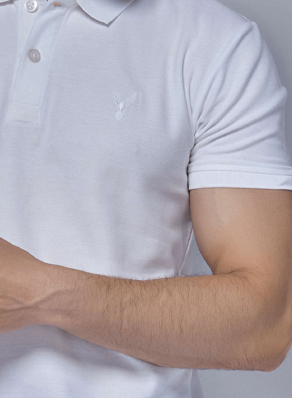 Lustrous Luminary: The White Polo Classic - COTTON MATTY