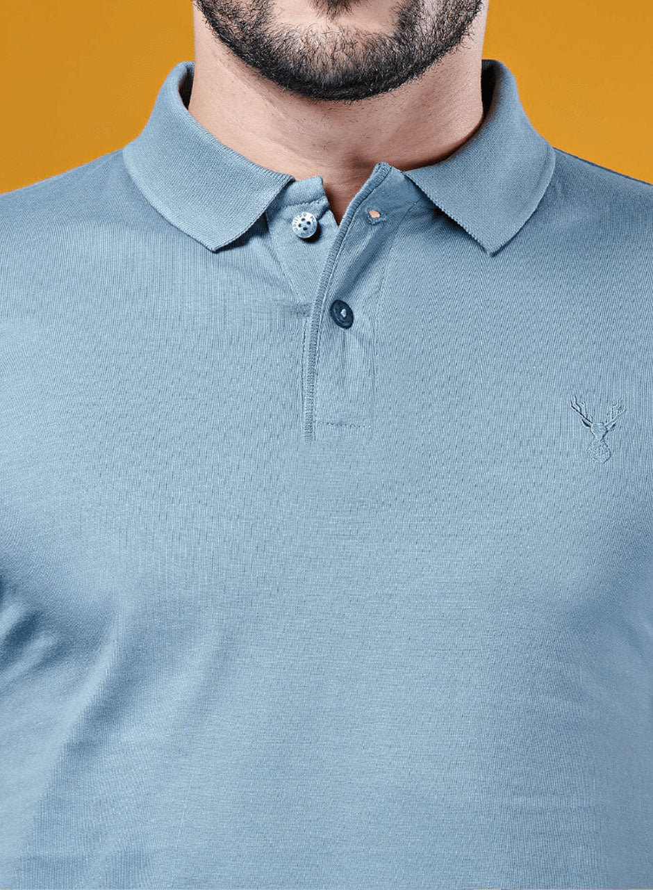 Sleek Surf Blue Polo: A Symphony of Style & Comfort - MZ BIO COTTON