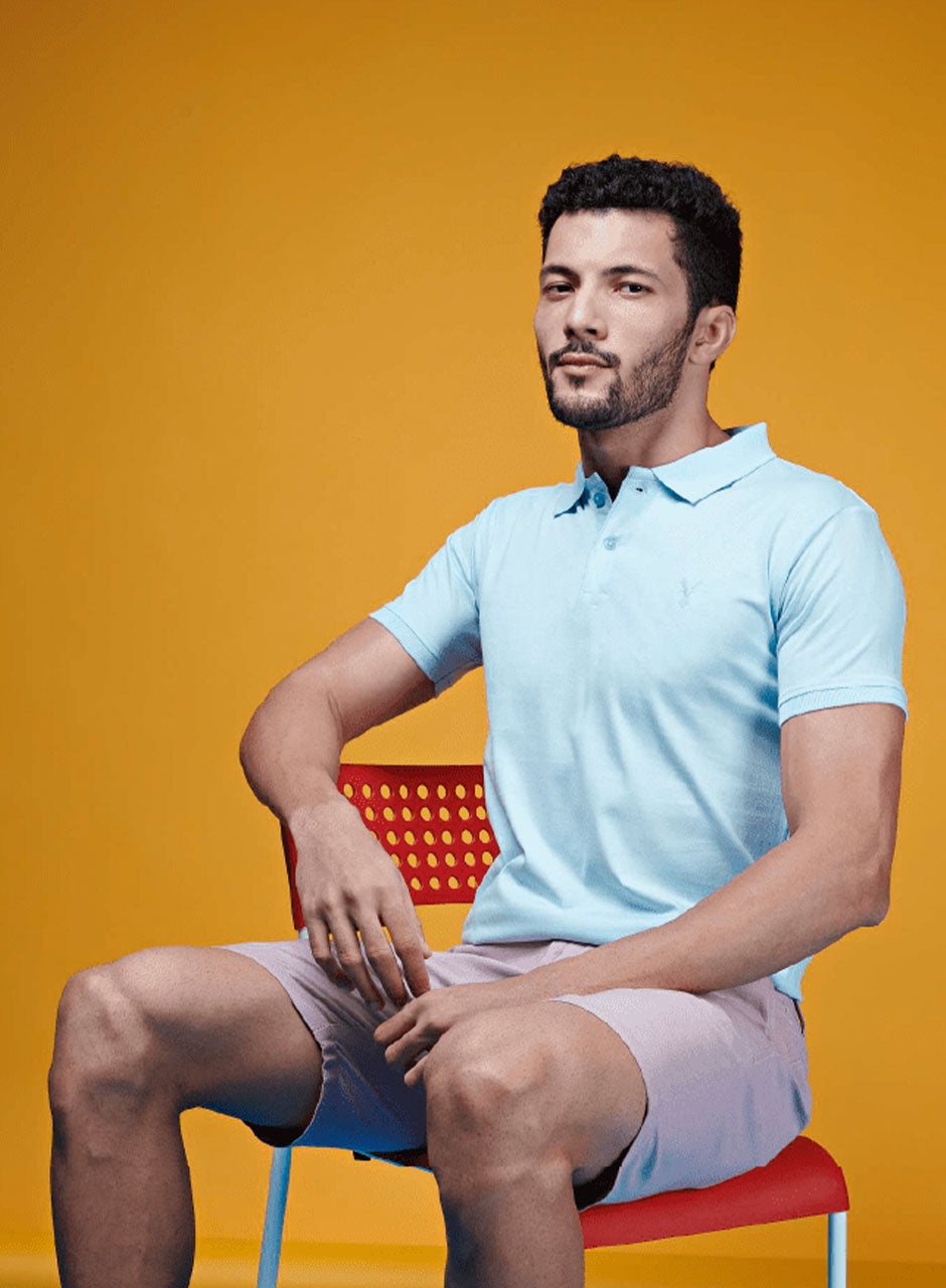 Shenghayo Blue Elegance - The Polo that Transcends Trends - MZ BIO COTTON