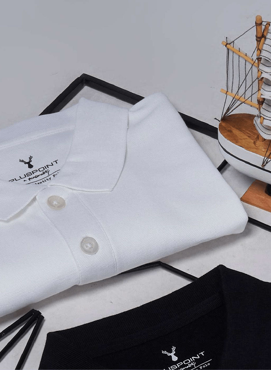 Lustrous Luminary: The White Polo Classic - COTTON MATTY