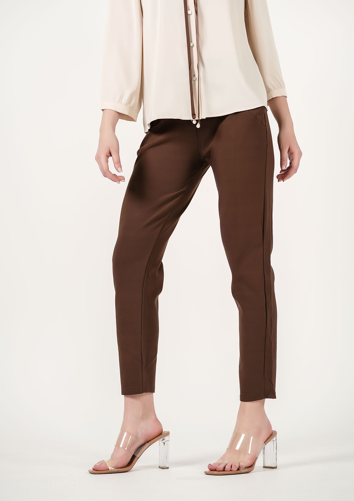 Espresso Chic: Contemporary Brown Trousers