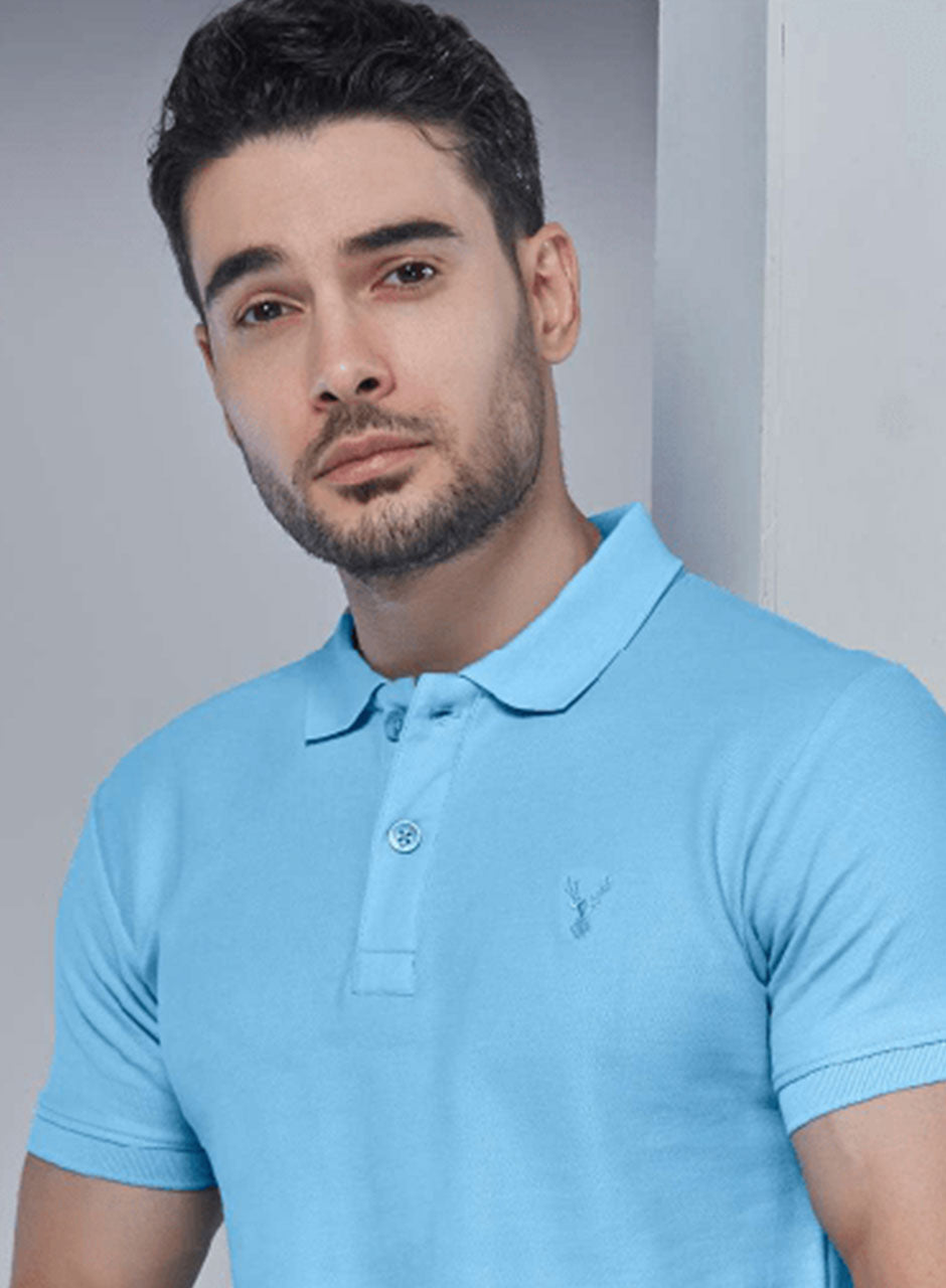 Blue Serenity: The Powder Blue Polo Essence - COTTON MATTY