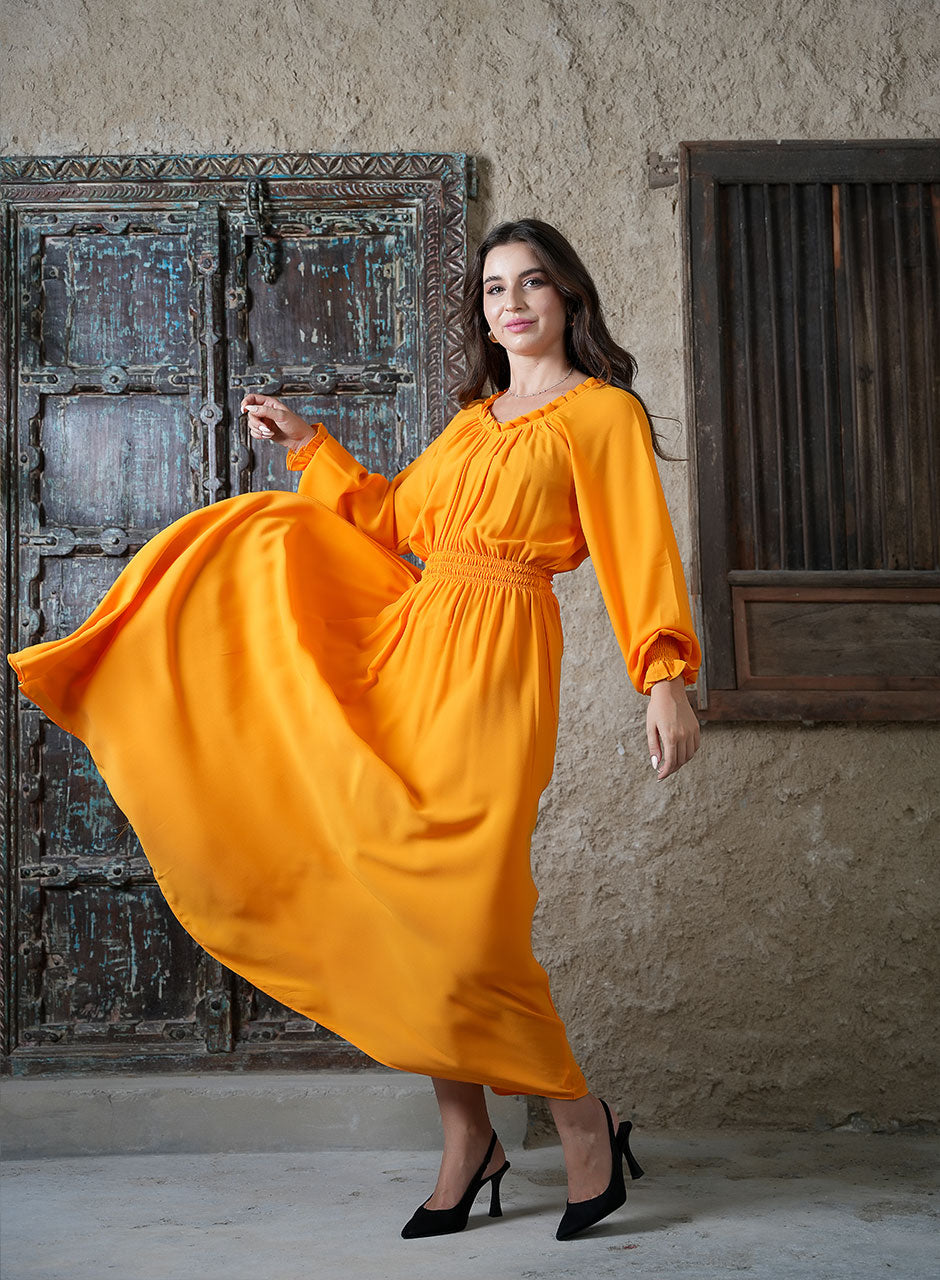 Radiant Yellow Maxi Dress for Every Occasion - Elegant Waves