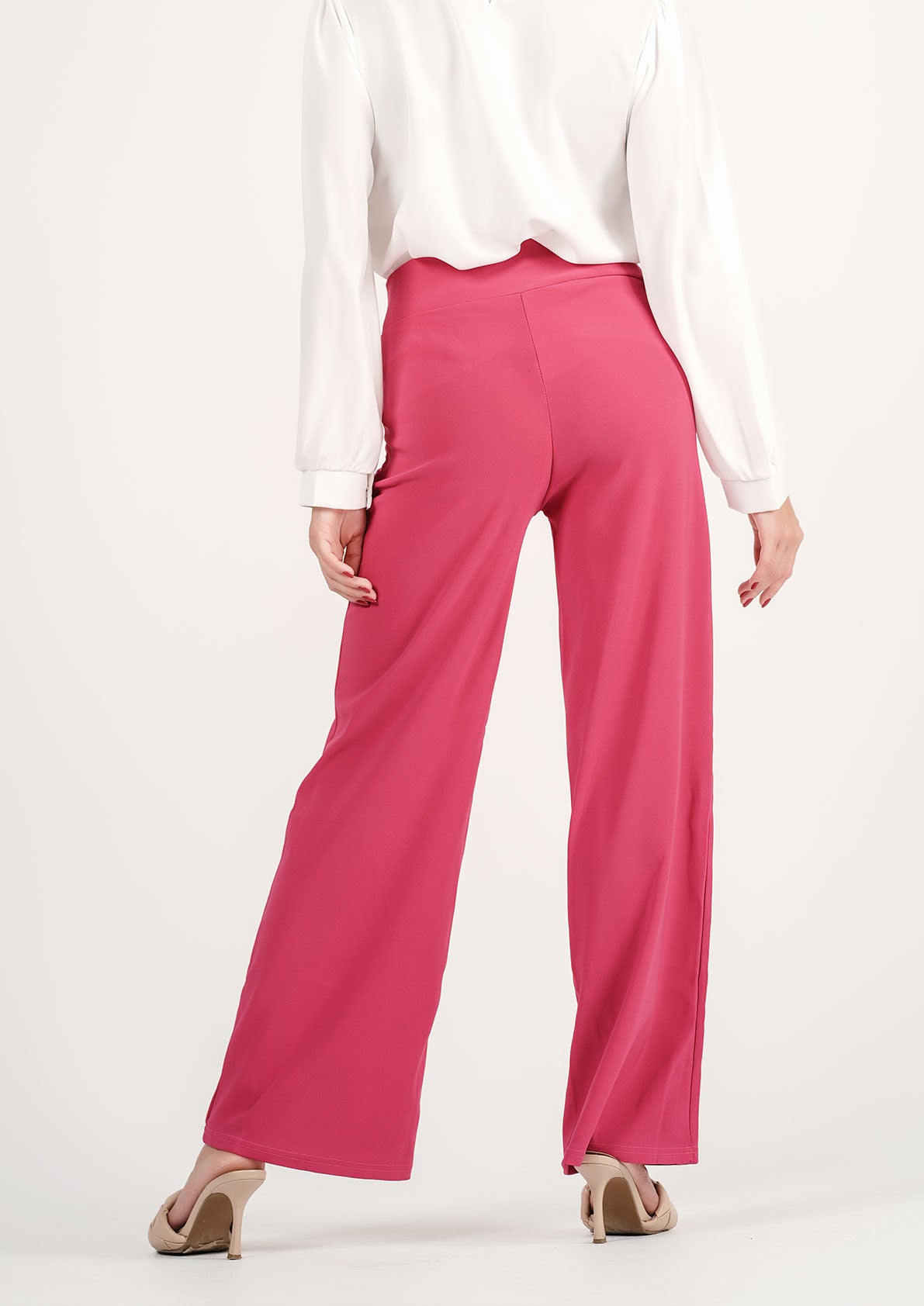 Rosy Radiance: Bold Berry Wide-Leg Trousers