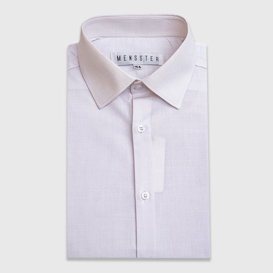 Clean White Self Texture Formal Shirt for Men's