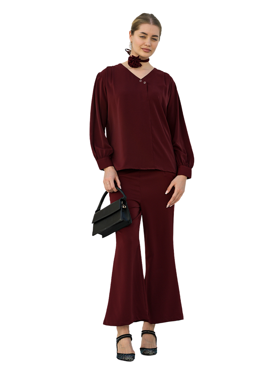 Scarlet - Red wine Collar Co-ord