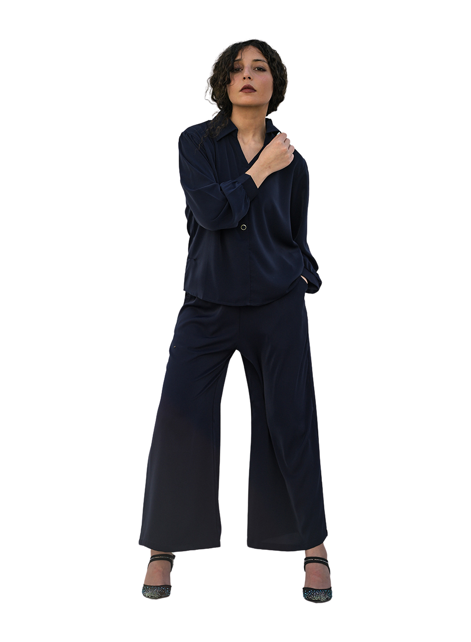 Raven - Dark Blue Collar Co-ord