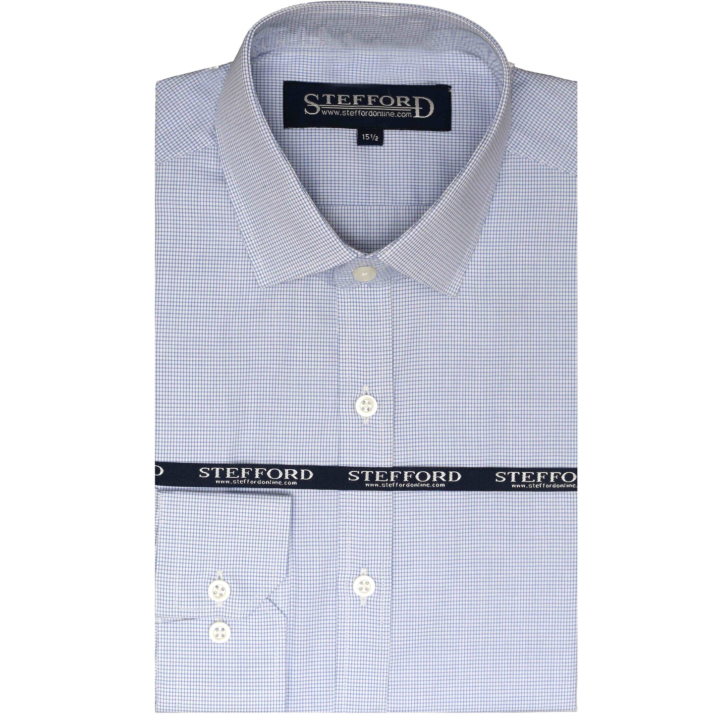 Blue Pin Check Formal Shirts For Men