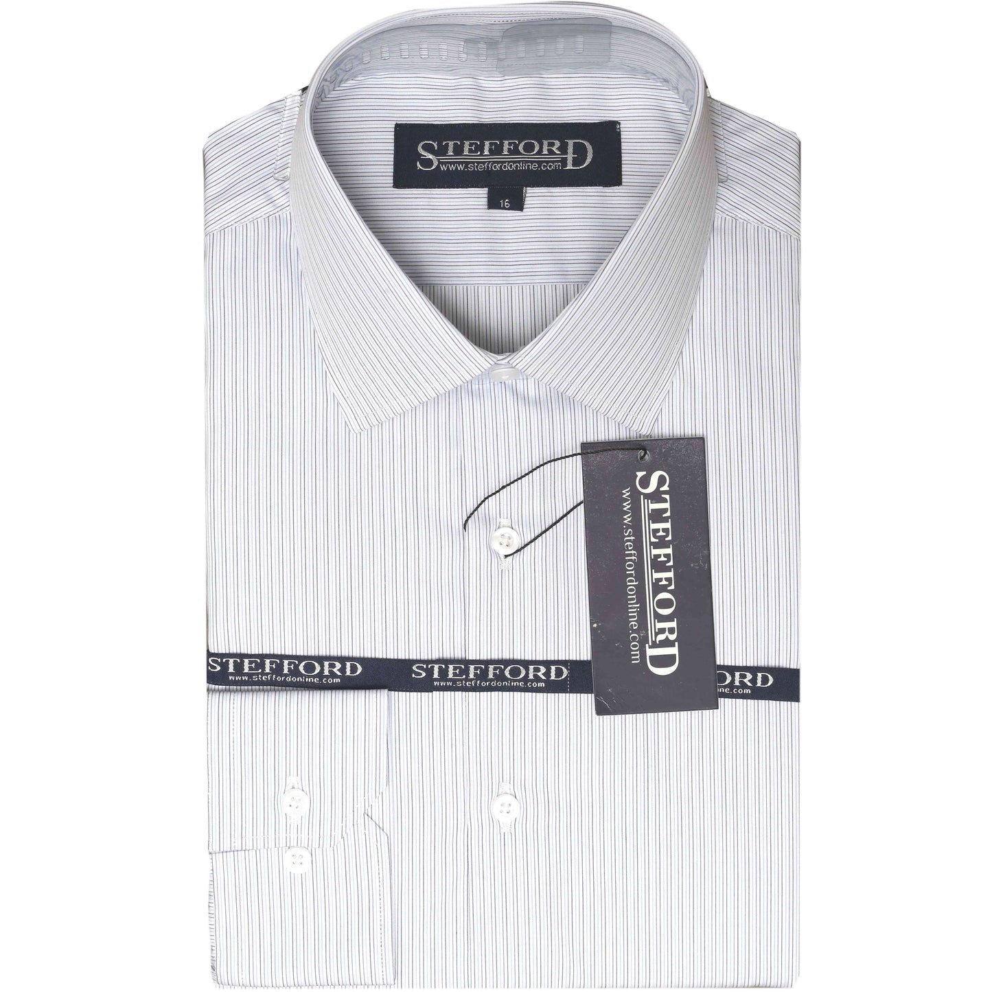 Light Gray Self Stripe Formal Shirt For Men