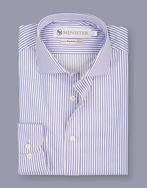 Crisp and Classy Blue Striped Shirt