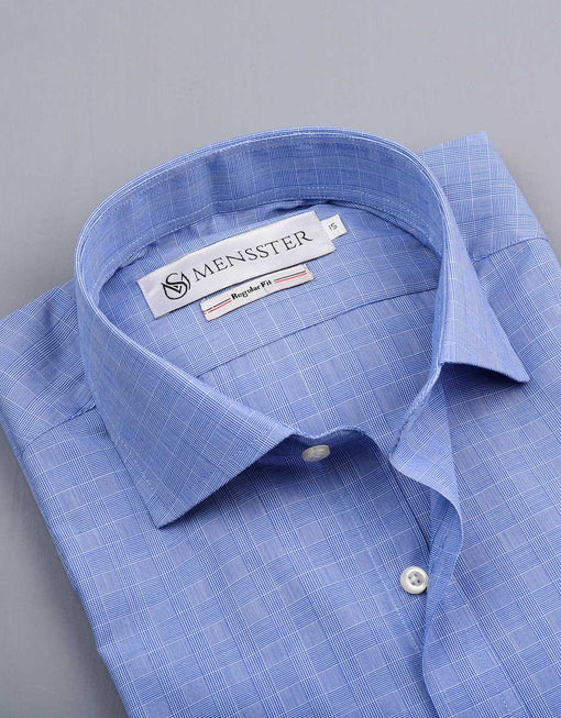 Men's Light Blue Shirt with Subtle Pattern