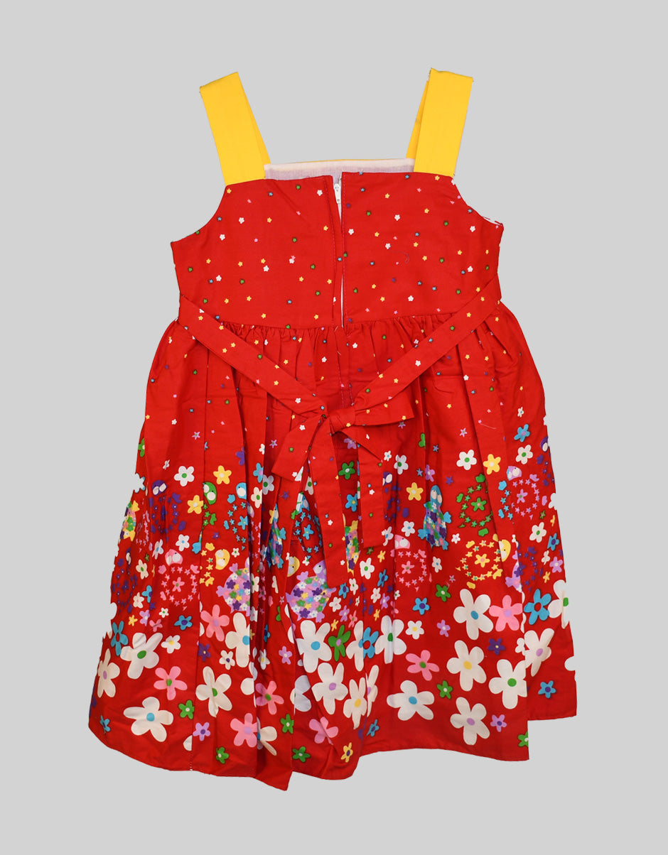 Blossom Blooms: Red & Yellow Floral Frock