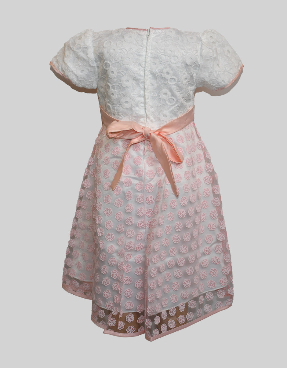 Peach and White Butterfly Frock