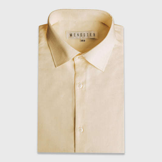 Cream Self Texture Formal Shirt