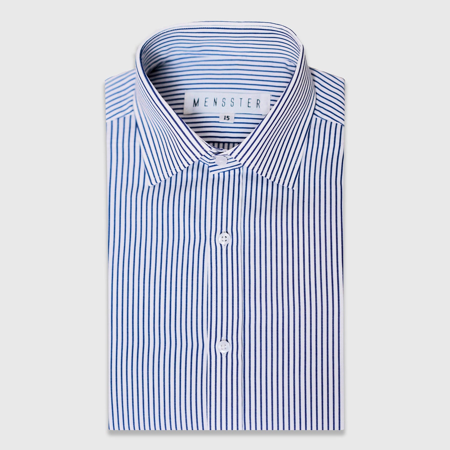 White and Blue Stripe Formal Shirt for Men: Classic and Timeless Style