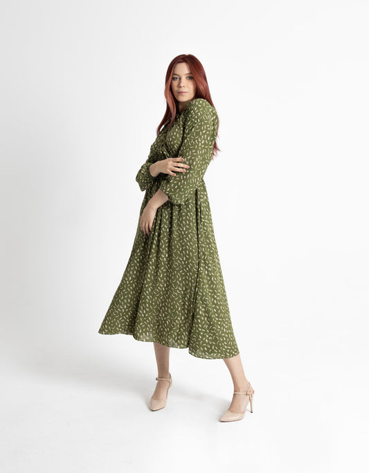 Petals in the Forest: Green Maxi